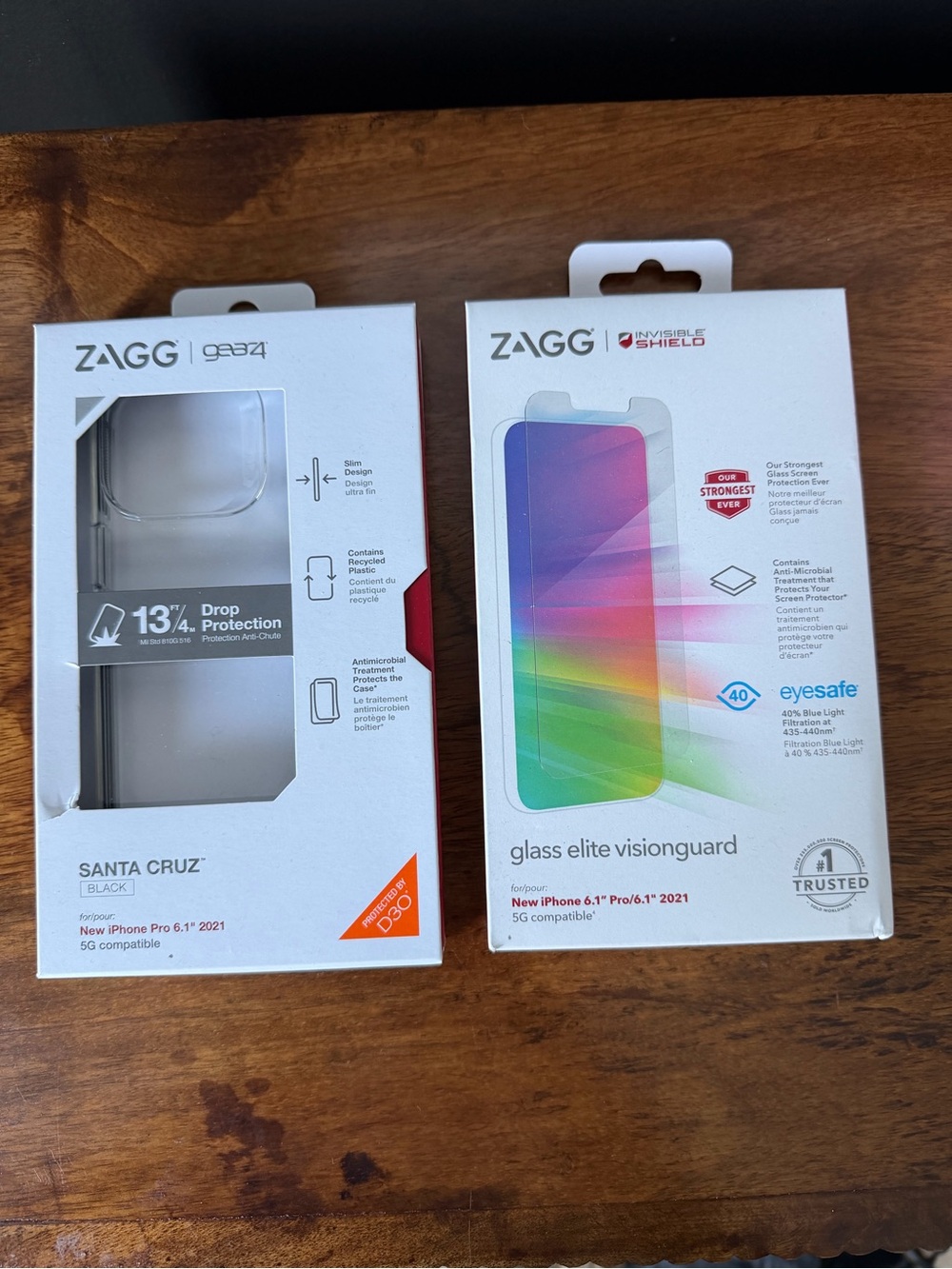 ZAGG Santa Cruz Clear and Black iPhone Case & Elite VisionGuard Screen Protector